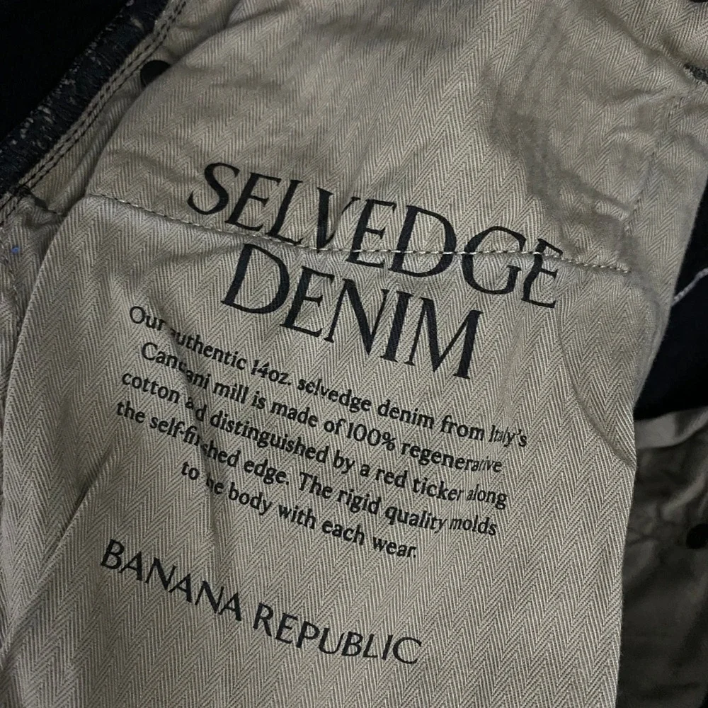 Banana Republic Selvedge Straight Jeans Mens 34x34 Black Italian Denim Heritage